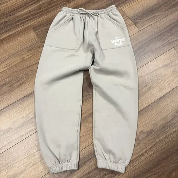White Fox Vol 3 Sweatpants Joggers Womens Large Greige - Picture 1 of 8